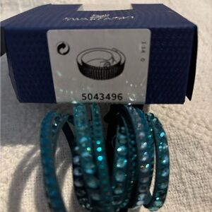 Swarovski Crystal Teal/Turquoise Wrap Bracelet NIB